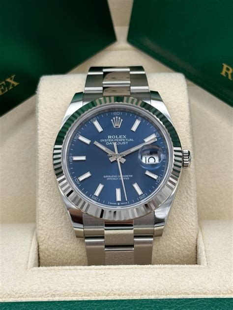 rolex datejust 41 blau riffelmuster|rolex datejust oyster steel.